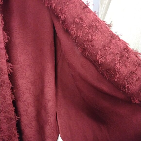 Dennis Basso Jacquard Topper Wine Red-Snap Closure Size Large Eyelash Design - Picture 5 of 12